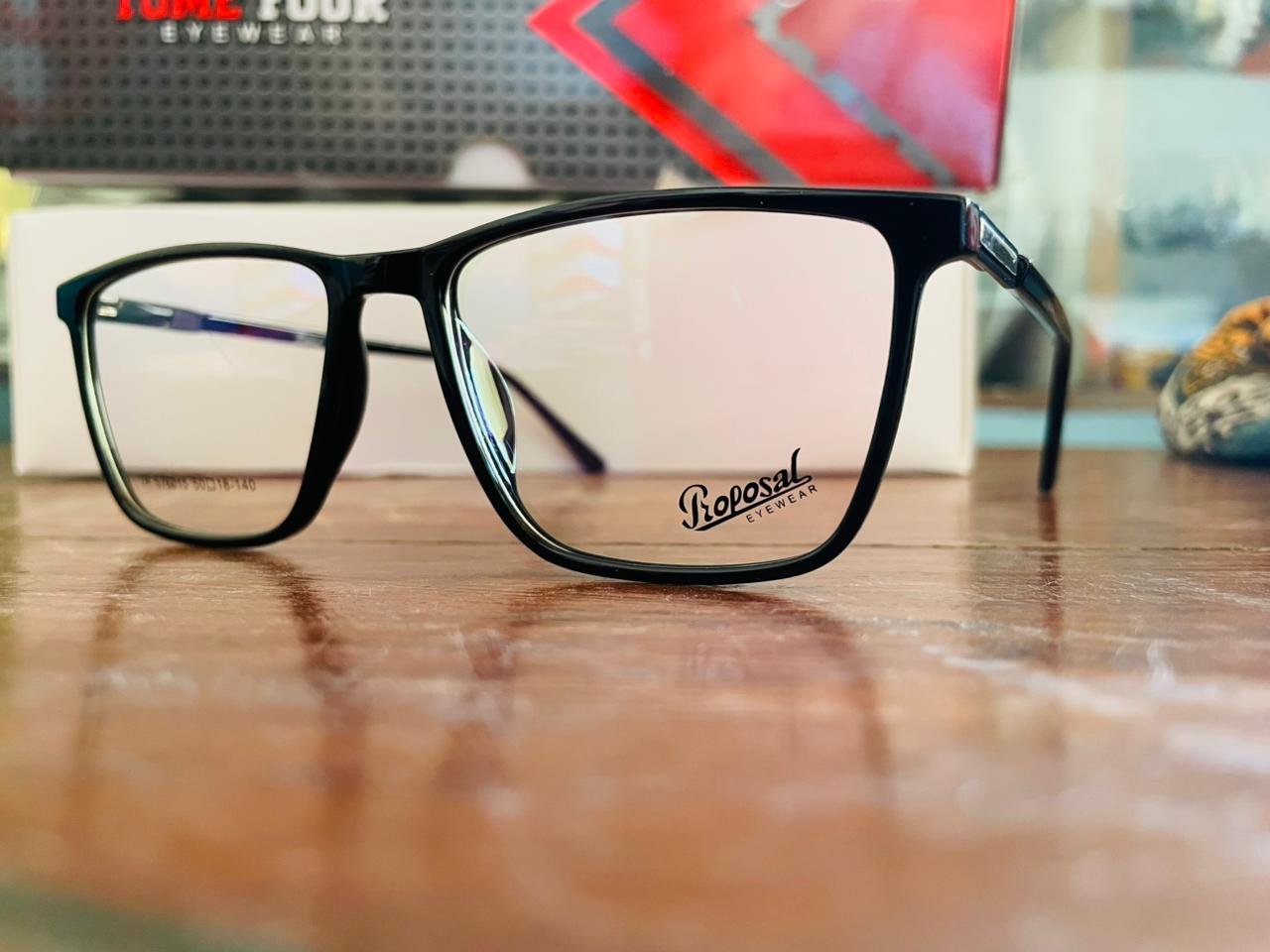 Proposal S76015 Lightweight TR90 Eyeglasses | Black Rectangle Frame | Saad Optics