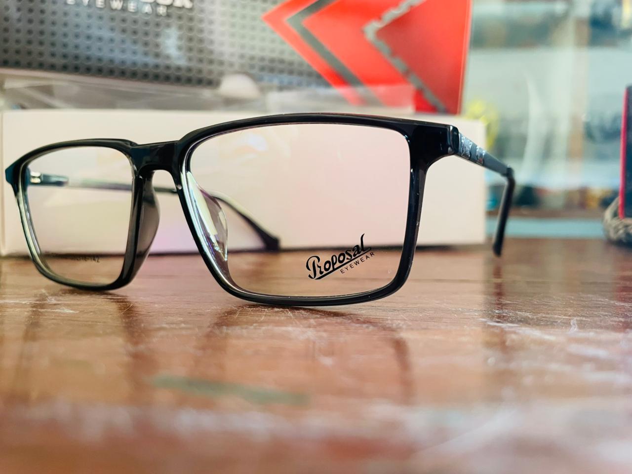 Proposal S76002 TR90 Rectangular Eyeglasses | Black & Gold | Saad Optics