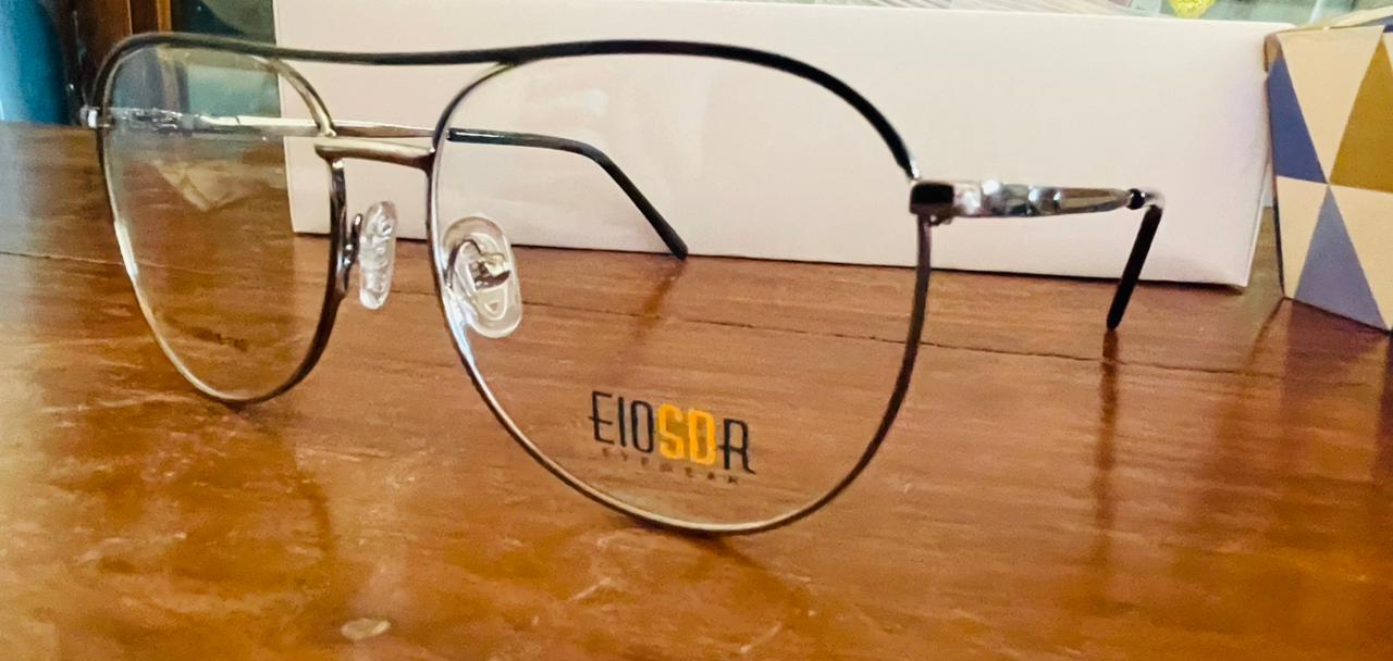 EIOSOR 980113 Premium Metal Aviator Glasses | Gunmetal Double Bridge Frame | Saad Optics