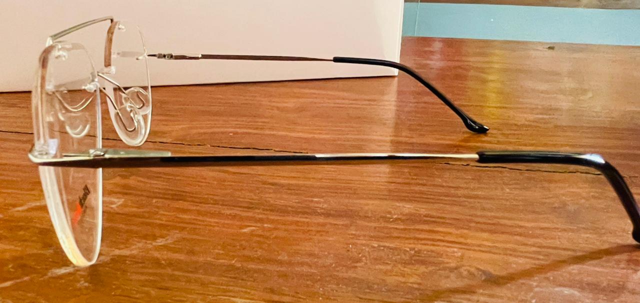 Black Berry 527256 Oversized Rimless Glasses | Double Bridge Round Frame | Saad Optics