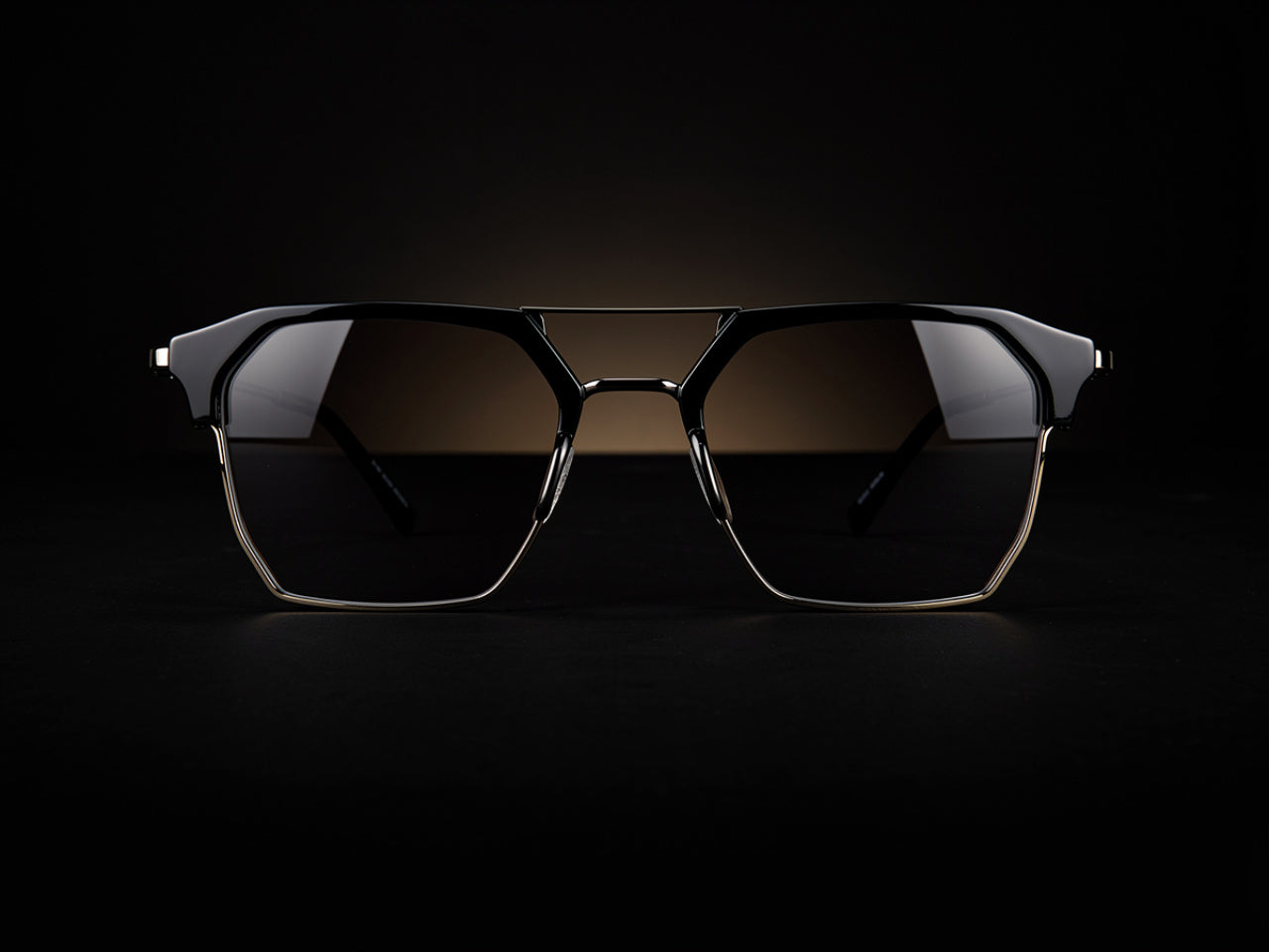 Benton 8804 Geometric Double Bridge Eyeglasses | Black Hexagonal Frame | Saad Optics