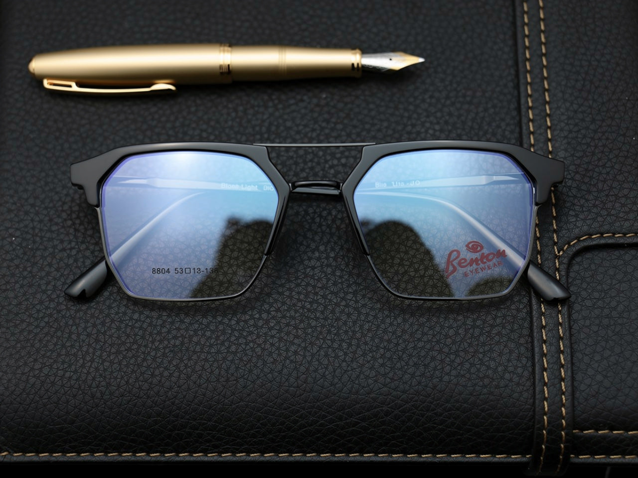 Benton 8804 Geometric Double Bridge Eyeglasses | Black Hexagonal Frame | Saad Optics