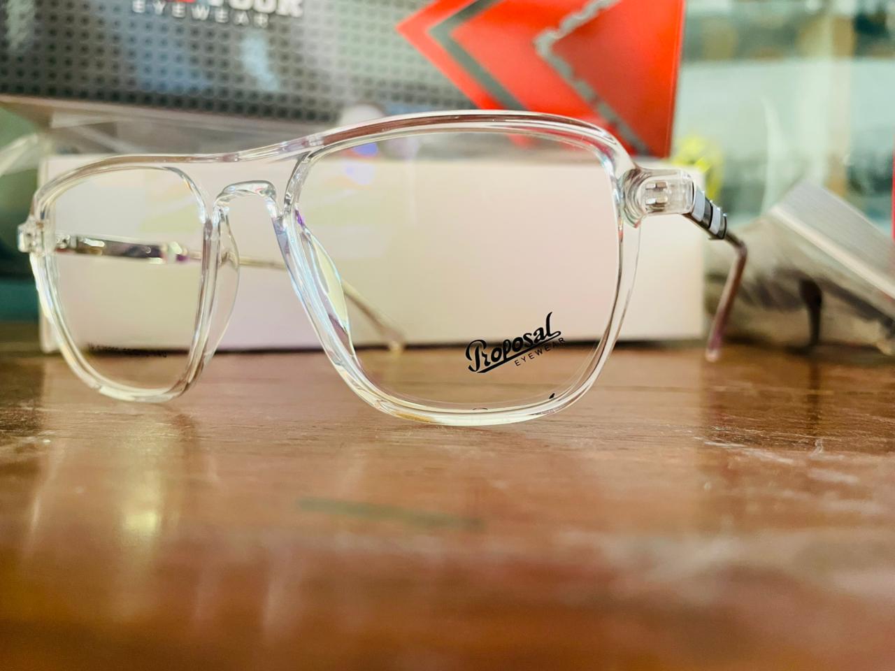 Proposal S76009 Clear Aviator Eyeglasses | TR90 Lightweight Double Bridge | Saad Optics
