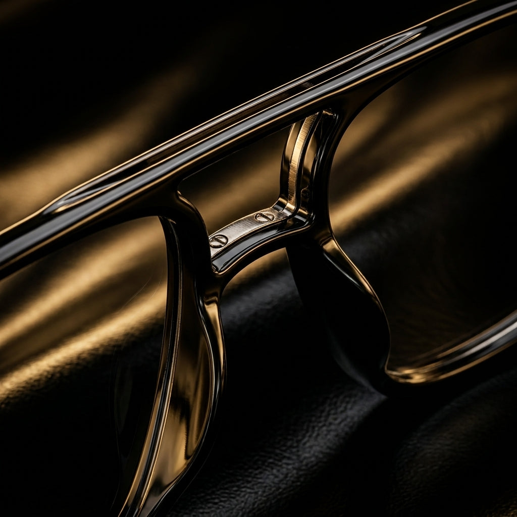 Saad Optics Prosaal P9519 Retro Double Bridge Eyeglasses Frame | Black & Blue Aviator Style Optical Frames