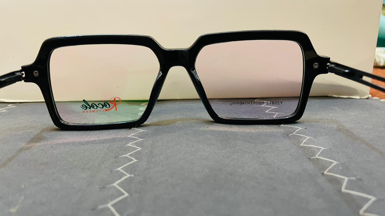 Kocole Y25813 Oversized Double Bridge Glasses | Black Geometric Frame | Saad Optics