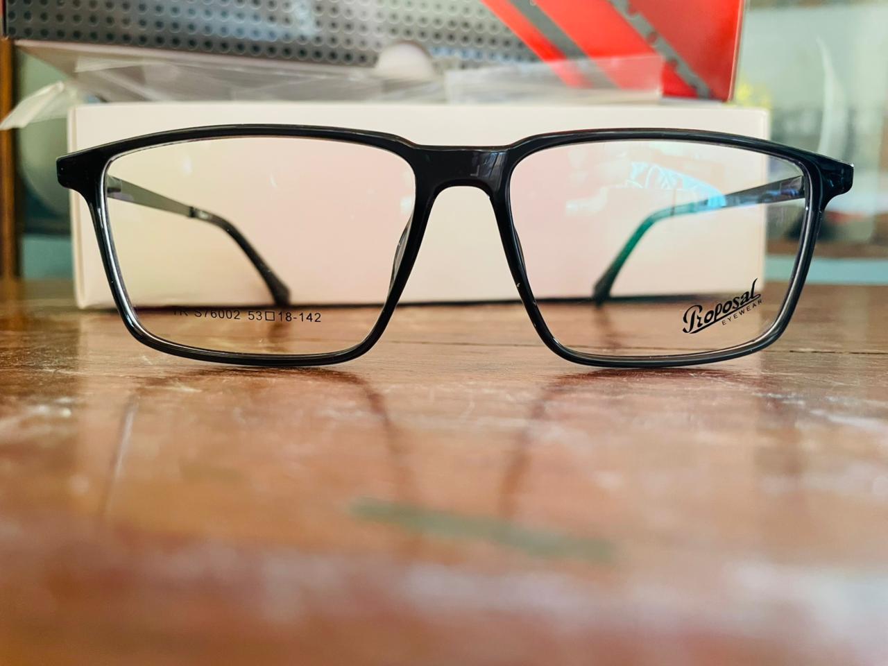 Proposal S76002 TR90 Rectangular Eyeglasses | Black & Gold | Saad Optics