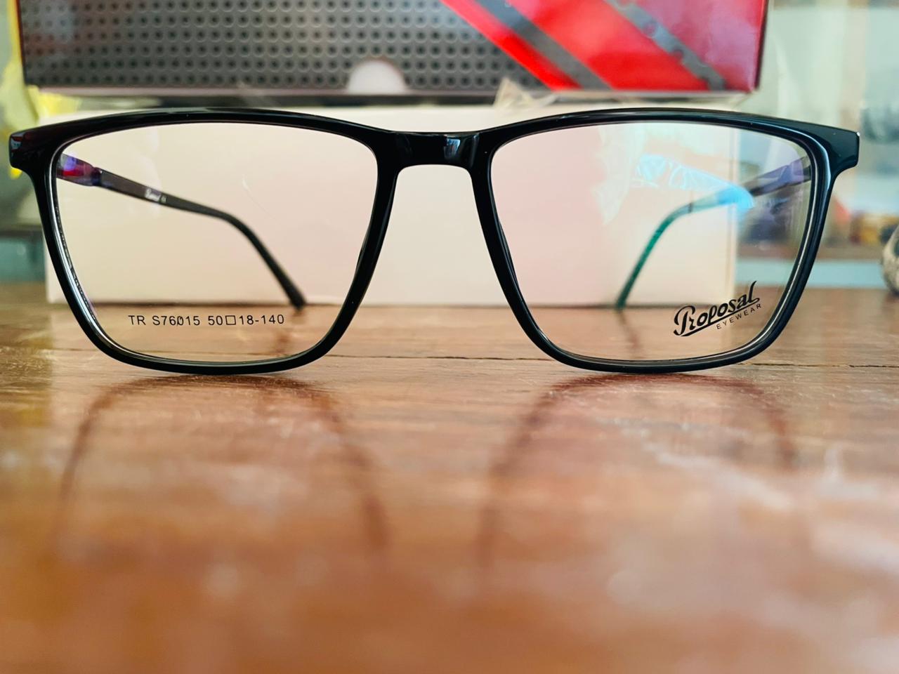 Proposal S76015 Lightweight TR90 Eyeglasses | Black Rectangle Frame | Saad Optics