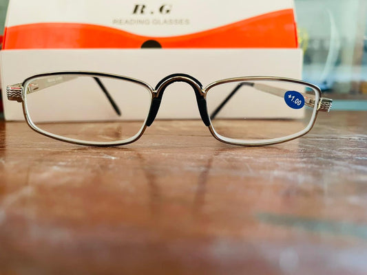 .G Metal Reading Glasses (All Numbers) | Lightweight Rectangle | Saad Optics