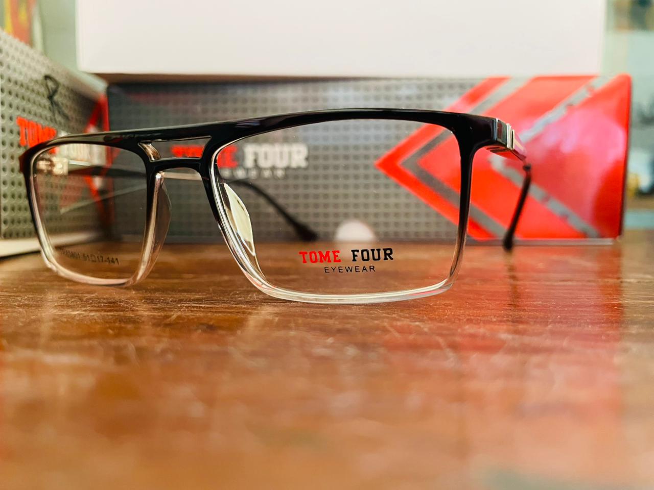 Tome Four TR85801 Browline Eyeglasses | TR90 & Metal Clubmaster Frame | Saad Optics
