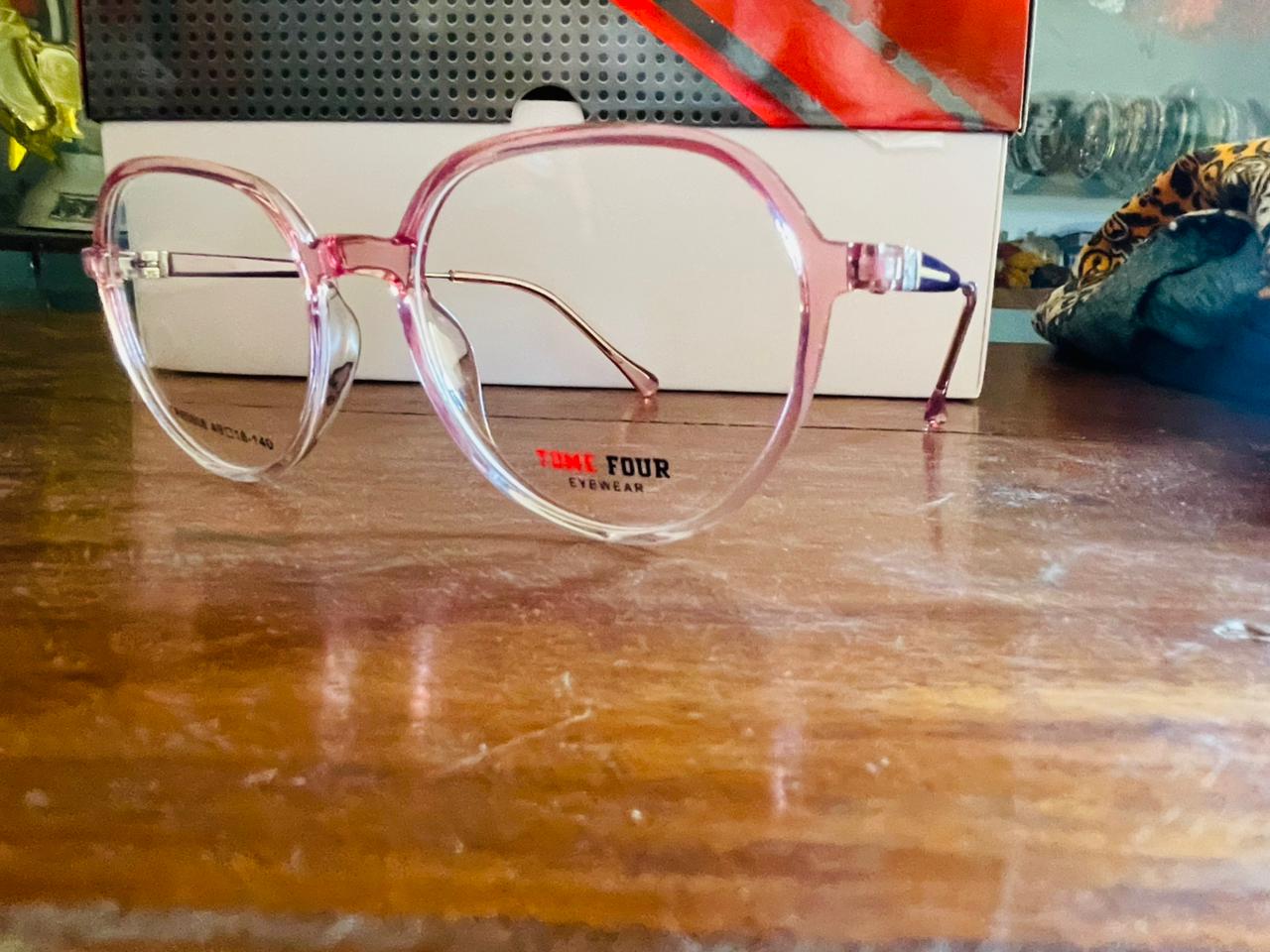 Tome Four TR85808 Geometric Transparent Eyeglasses | Lightweight TR90 Polygon Frame | Saad Optics