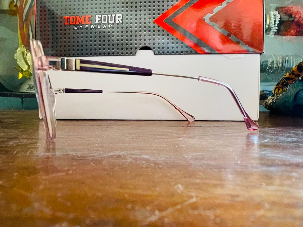 Tome Four TR85808 Geometric Transparent Eyeglasses | Lightweight TR90 Polygon Frame | Saad Optics
