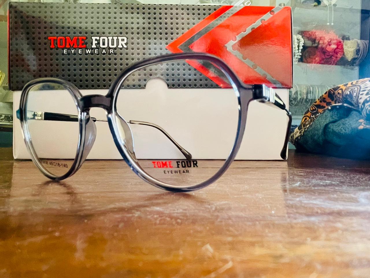 Tome Four TR85808 Geometric Transparent Eyeglasses | Lightweight TR90 Polygon Frame | Saad Optics