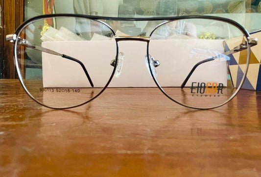 EIOSOR 980113 Premium Metal Aviator Glasses | Gunmetal Double Bridge Frame | Saad Optics