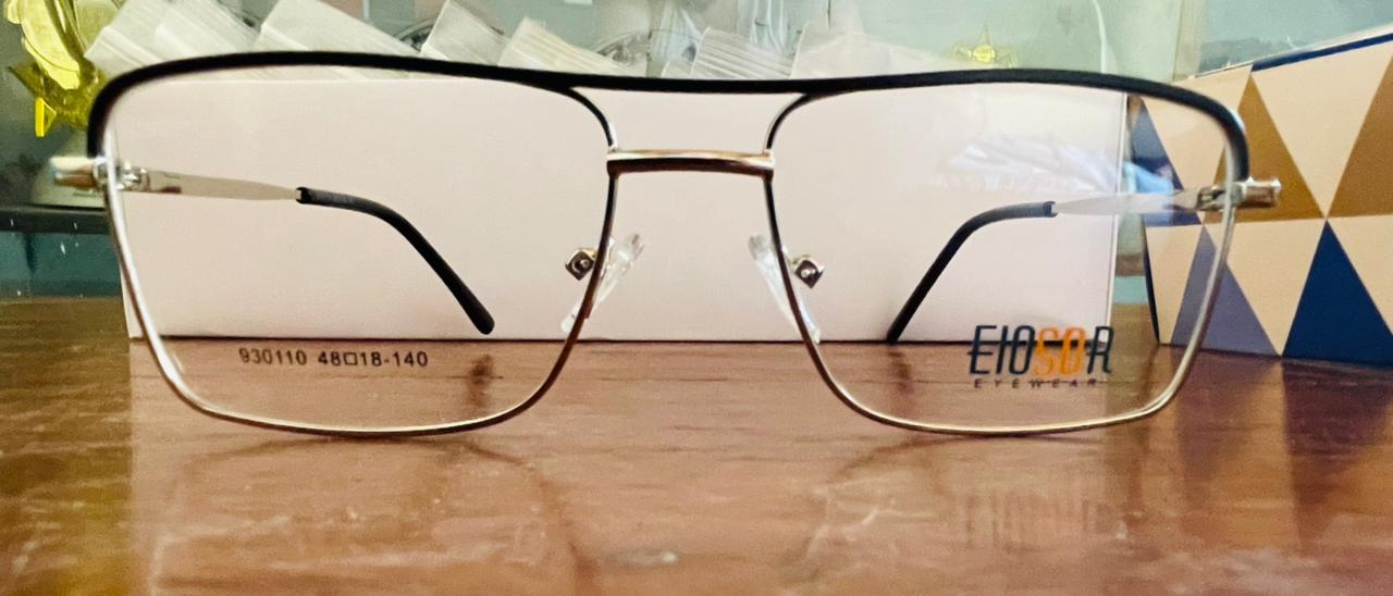 EIOSOR 930110 Double Bridge Pilot Glasses | Two-Tone Lightweight Metal Frame | Saad Optics