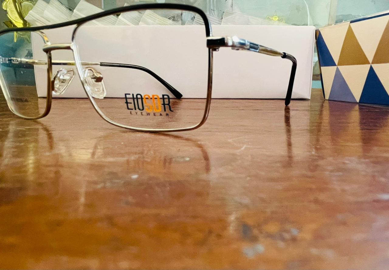 EIOSOR 930110 Double Bridge Pilot Glasses | Two-Tone Lightweight Metal Frame | Saad Optics
