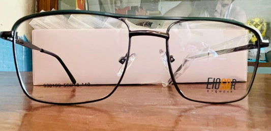 EIOSOR 930109 Large Double Bridge Glasses | Matte Black Metal XL Frame | Saad Optics