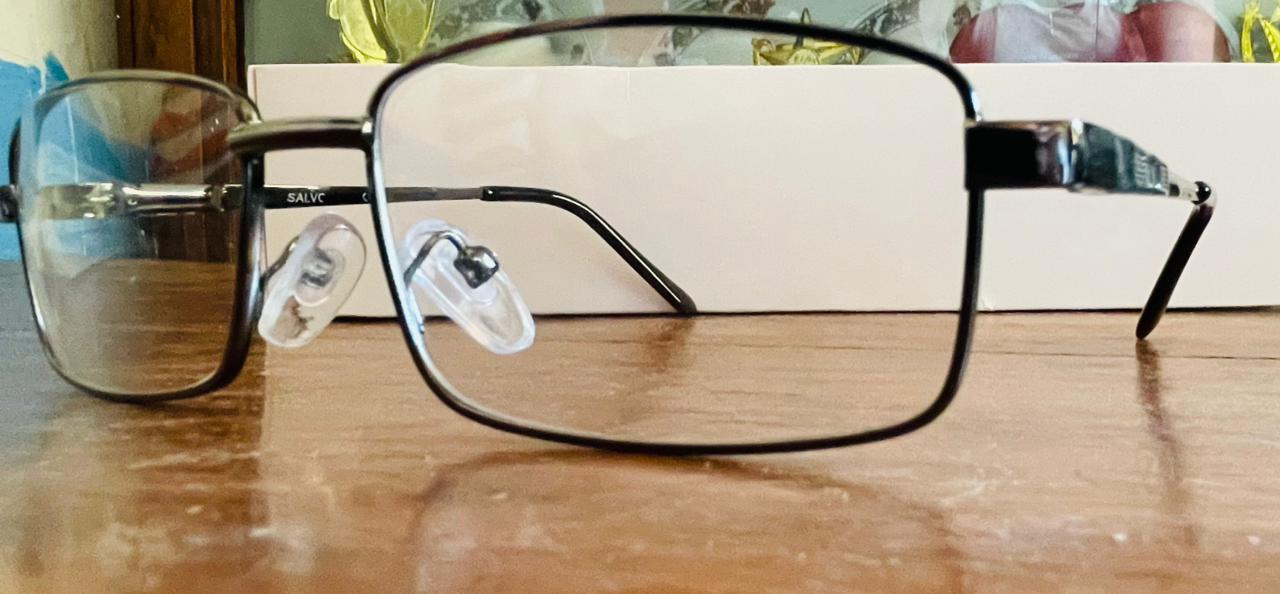 SALVC Professional Metal Eyeglasses | Black Rectangular Business Frame | Saad Optics