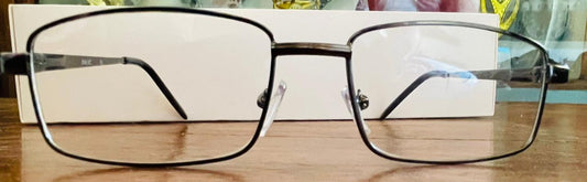 SALVC Professional Metal Eyeglasses | Black Rectangular Business Frame | Saad Optics