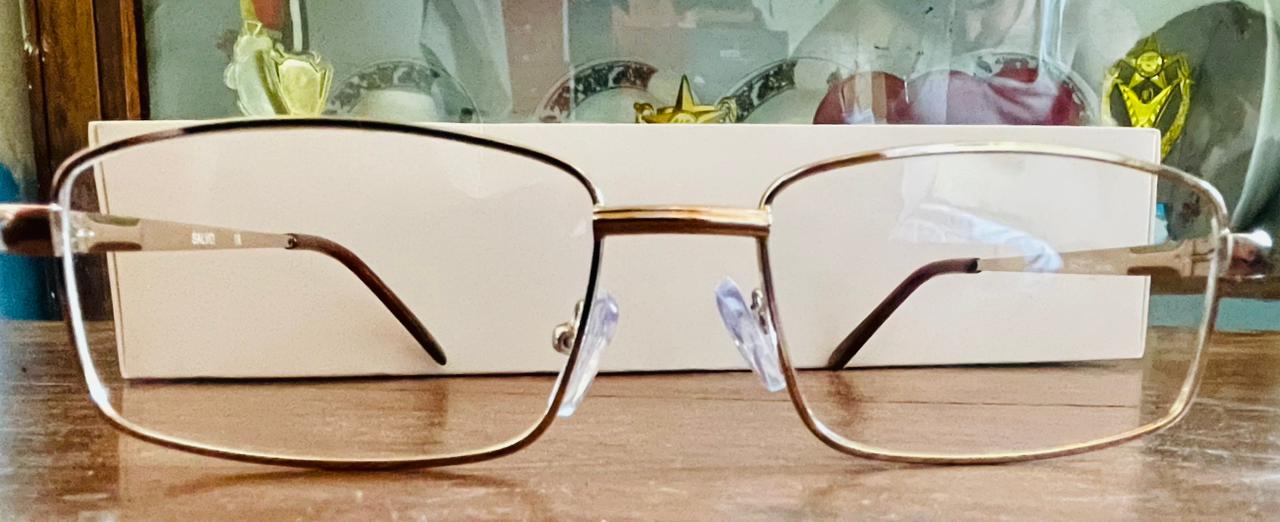 BALVC Double Bridge Metal Glasses | Gold Rectangular Executive Frame | Saad Optics