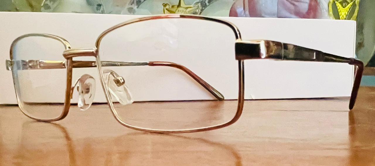 BALVC Double Bridge Metal Glasses | Gold Rectangular Executive Frame | Saad Optics
