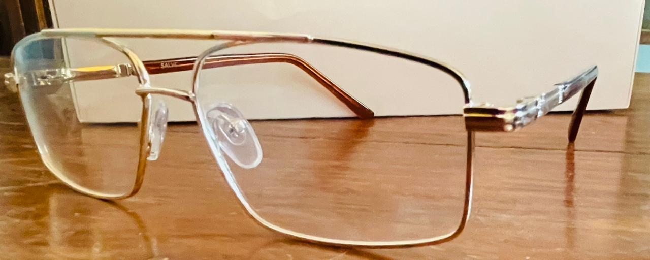 SALVC Gold Double Bridge Glasses | Executive Metal Frame | Saad Optics