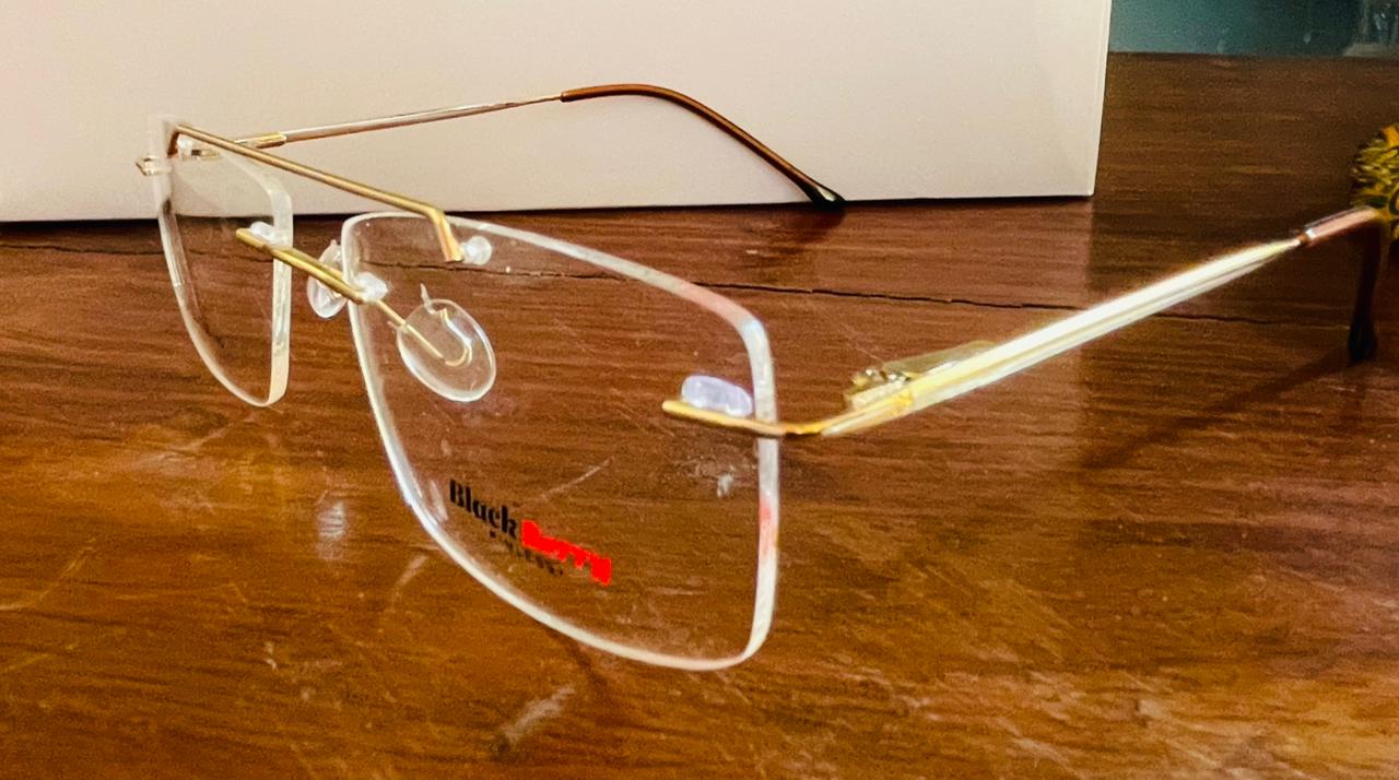 Black Berry 527251 Gold Rimless Glasses | Executive Frame | Saad Optics