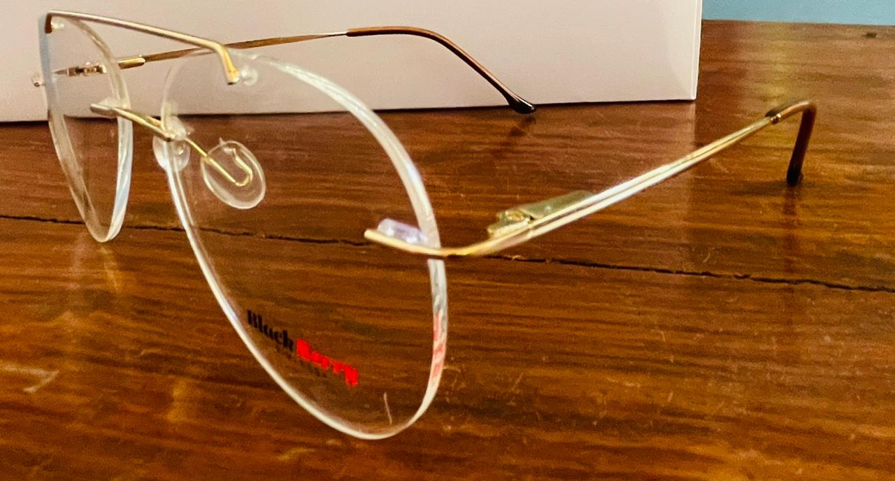 Black Berry 527256 Oversized Rimless Glasses | Double Bridge Round Frame | Saad Optics