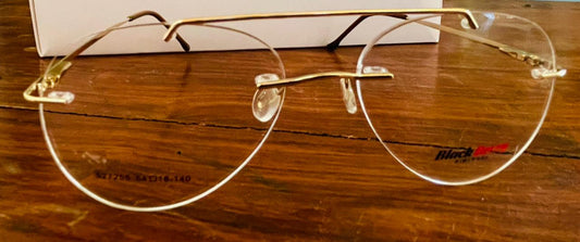 Black Berry 527256 Oversized Rimless Glasses | Double Bridge Round Frame | Saad Optics