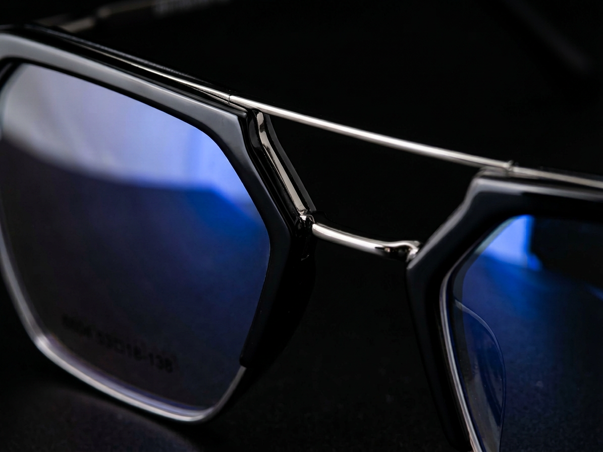 Benton 8804 Geometric Double Bridge Eyeglasses | Black Hexagonal Frame | Saad Optics